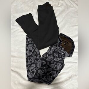 Women's Black Skull Print Leggings